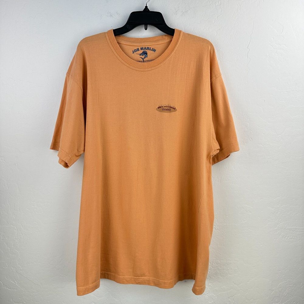 Joe Marlin Unwind Tshirt Mens XL Orange Cotton Bikini Beach Where Less Is More
